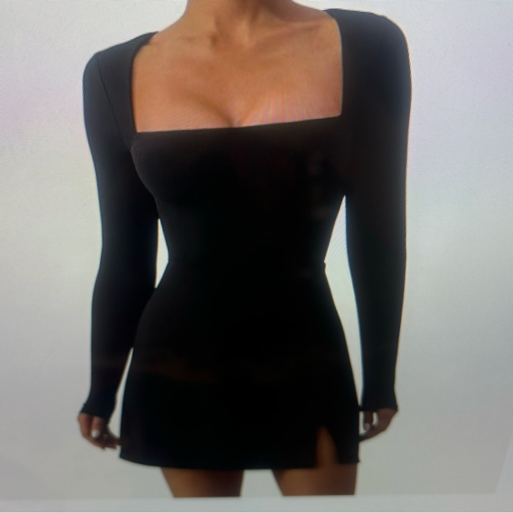 Qinsen Womens Ling‎ Sleeve Mini Dress